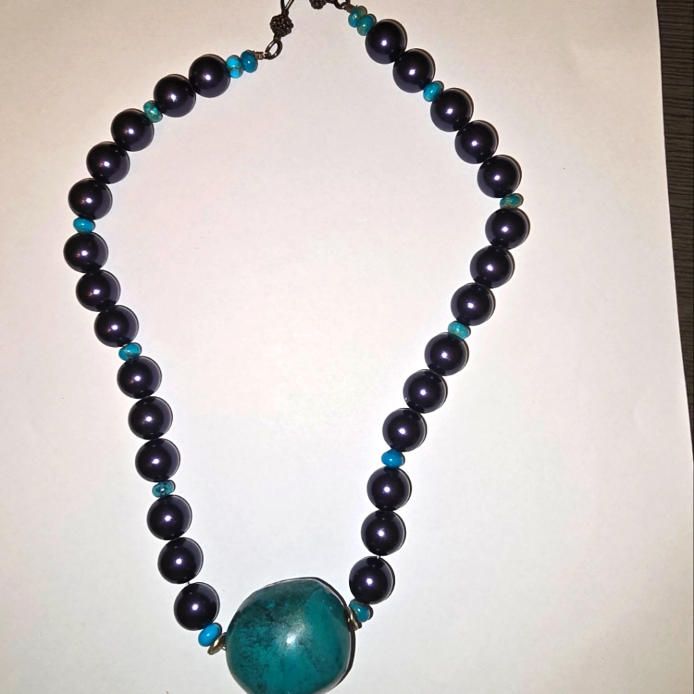 Turquoise and hematite Necklace